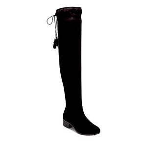 MADDEN GIRL - Prissley Over The Knee Tassel Suede Boots in Black (Size 9)